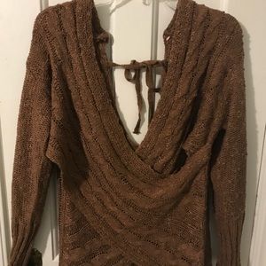 Brown Wrap Sweater